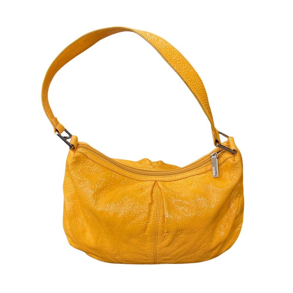 Hobo golden yellow patent leather hobo bag purse